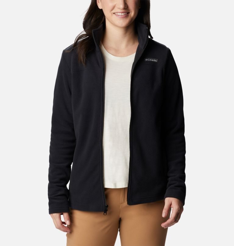 Women's Columbia Castle Dale Full Zip Fleece Jackets Black | CA-K8431