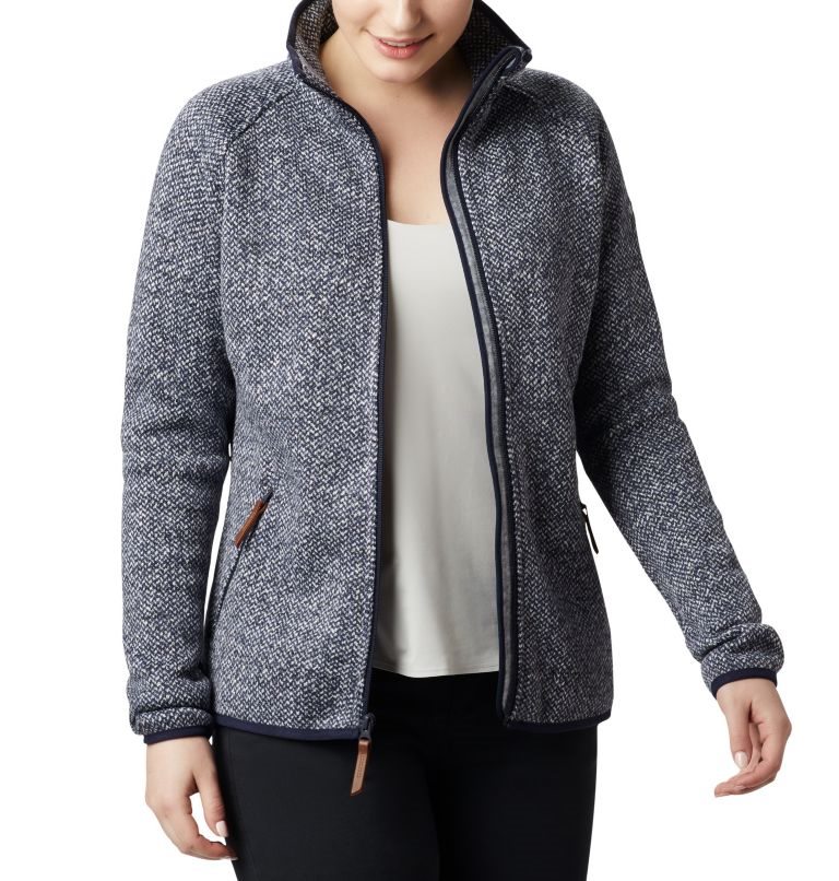 Women's Columbia Chillin Fleece Jackets Dark Grey | CA-J36C0