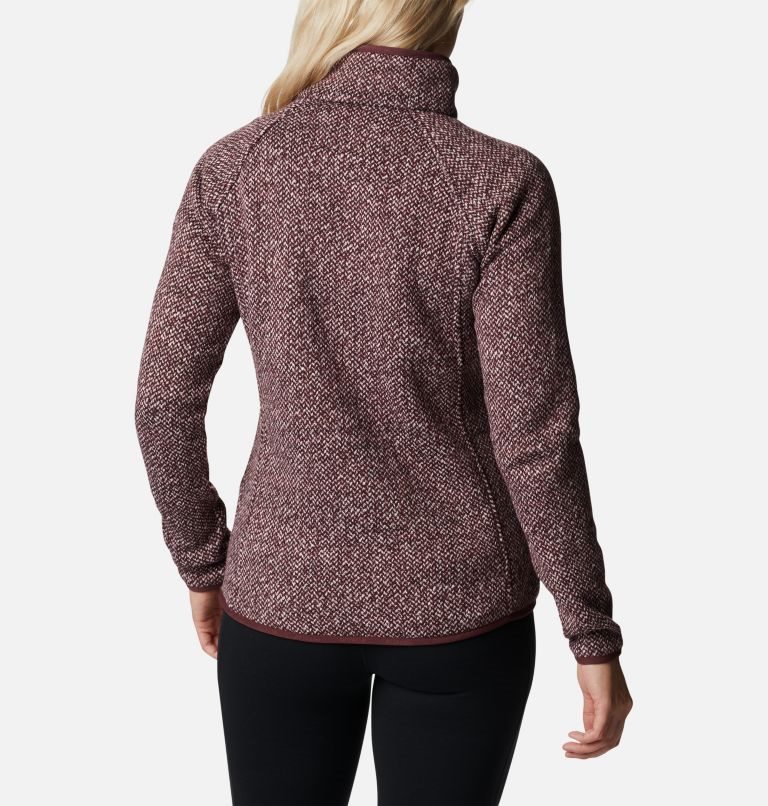 Women's Columbia Chillin Fleece Jackets Burgundy | CA-Y6348