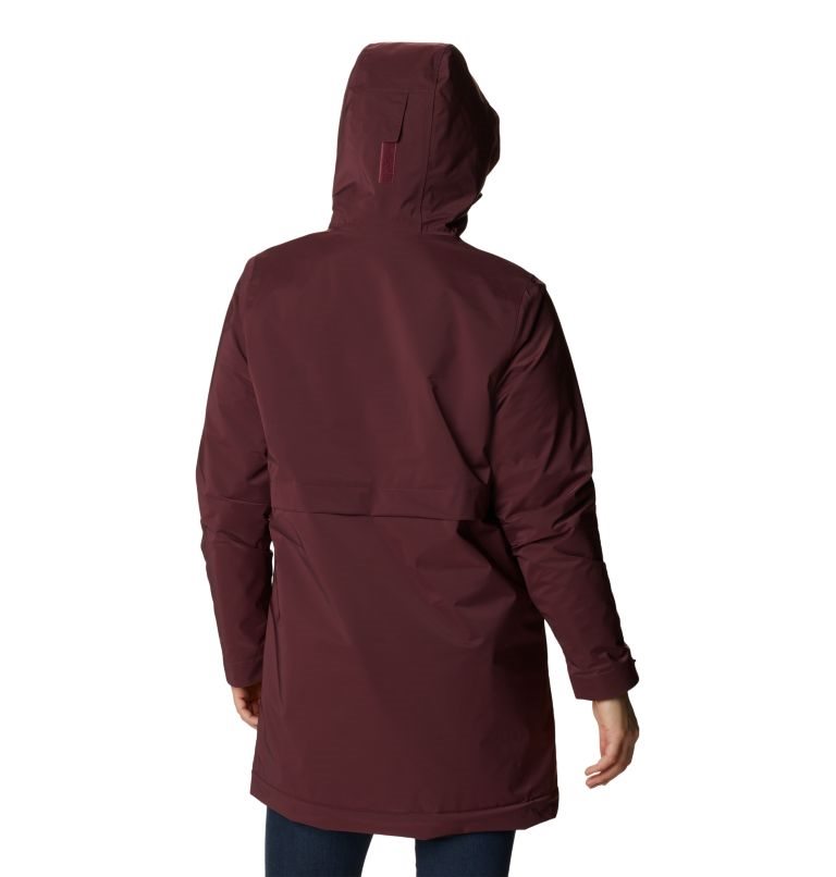 Women's Columbia Clermont Lined Rain Jackets Burgundy | CA-LCL8A
