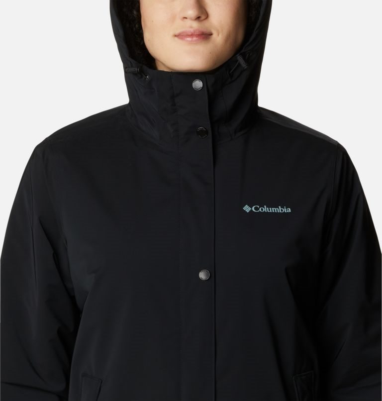Women's Columbia Clermont Lined Rain Jackets Black | CA-WCL16