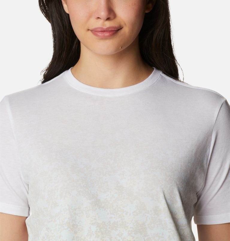 Women's Columbia Daisy Days Gradient Short Sleeve T Shirts White | CA-FLA16