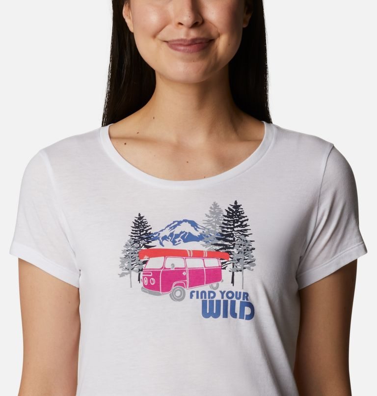 Women's Columbia Daisy Days Graphic T Shirts White | CA-UALC1