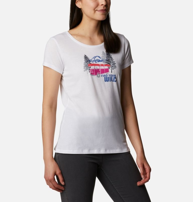 Women's Columbia Daisy Days Graphic T Shirts White | CA-UALC1