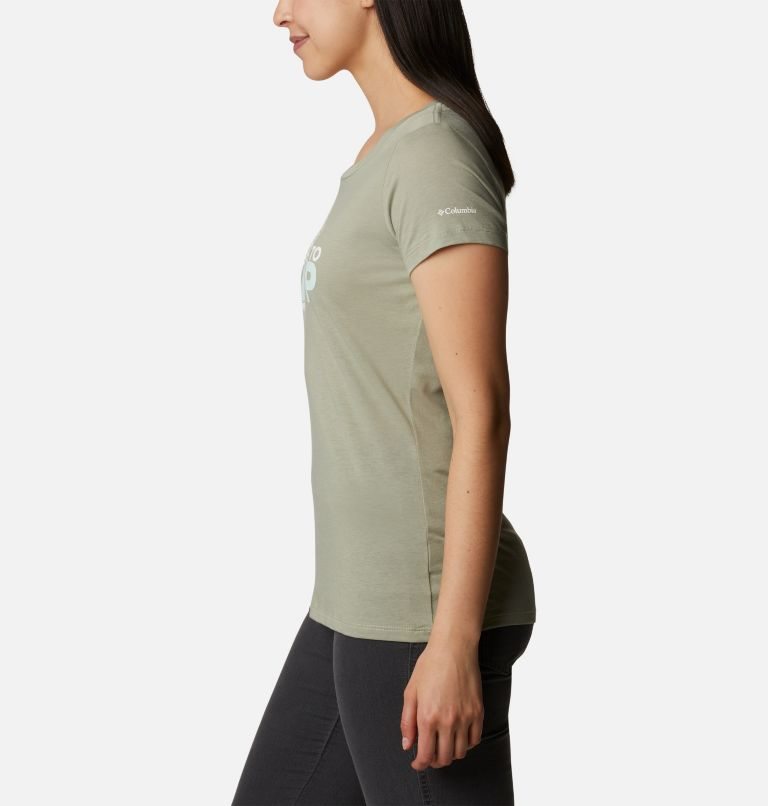 Women's Columbia Daisy Days Graphic T Shirts Olive | CA-X3AC4