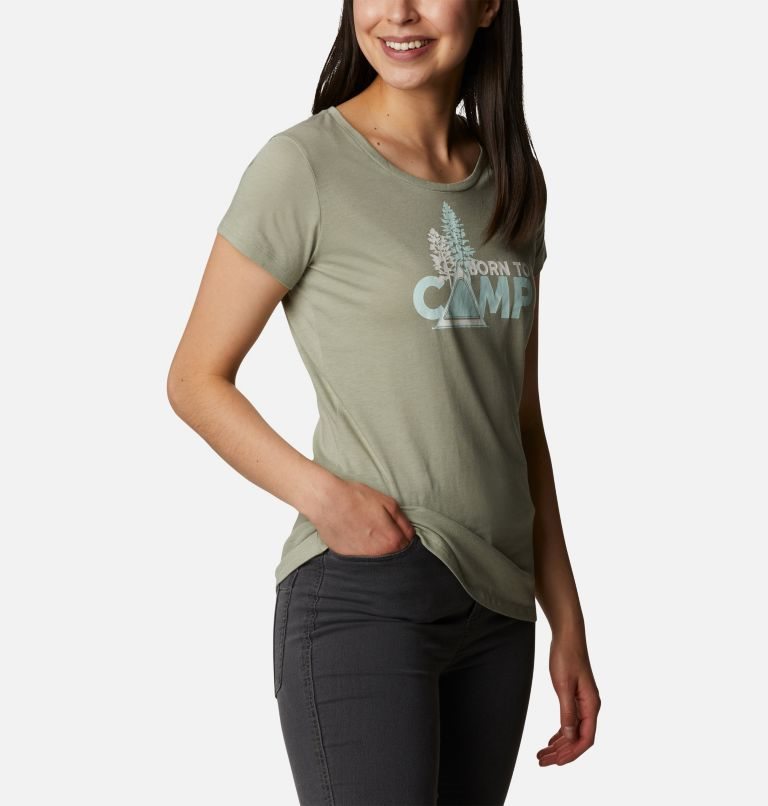 Women's Columbia Daisy Days Graphic T Shirts Olive | CA-X3AC4