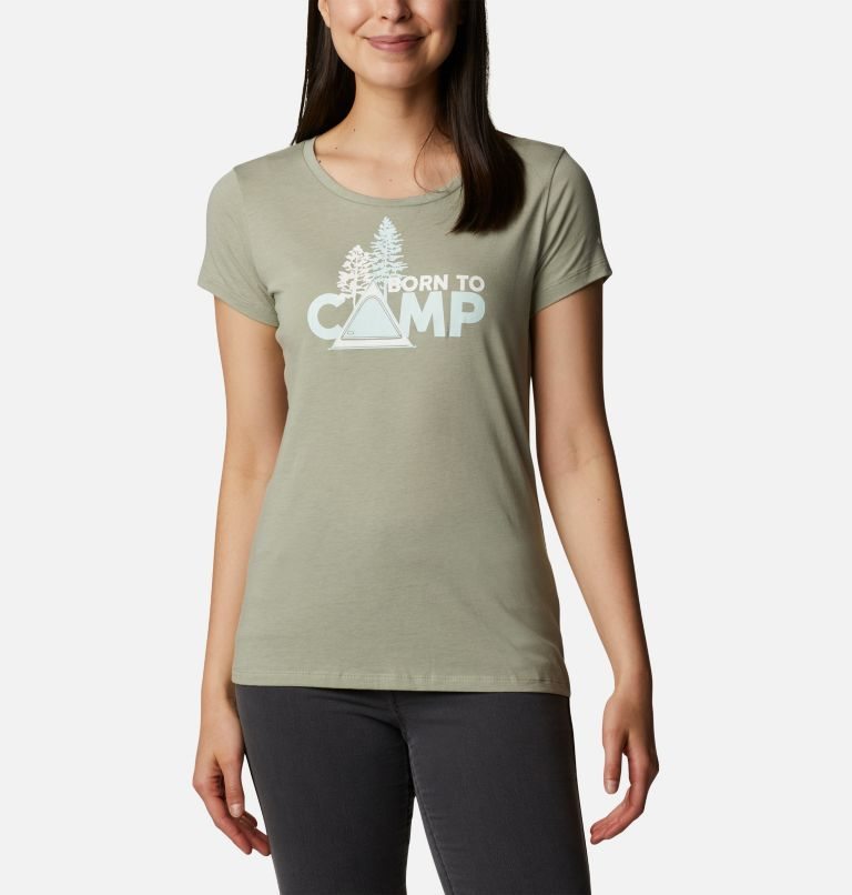 Women\'s Columbia Daisy Days Graphic T Shirts Olive | CA-X3AC4