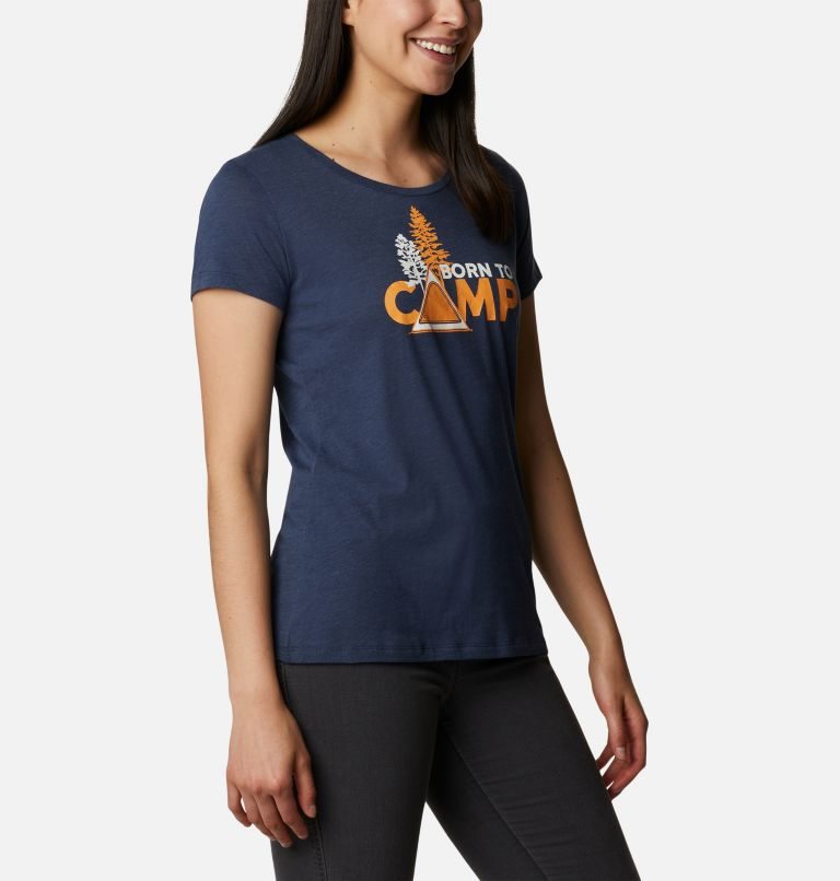 Women's Columbia Daisy Days Graphic T Shirts Navy | CA-XLC03