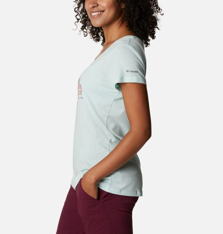 Women's Columbia Daisy Days II V-Neck T Shirts Mint | CA-TAL43