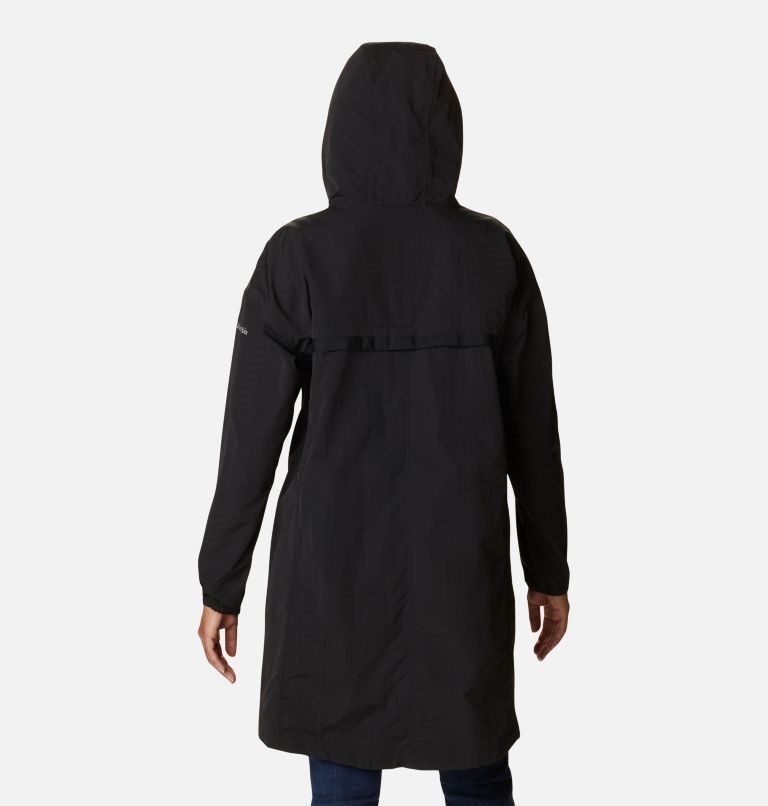 Women's Columbia Day Trippin II Long Rain Jackets Black | CA-EL801