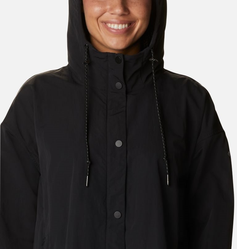 Women's Columbia Day Trippin II Long Rain Jackets Black | CA-EL801