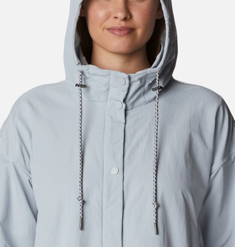 Women's Columbia Day Trippin II Long Rain Jackets Light Blue | CA-M0834