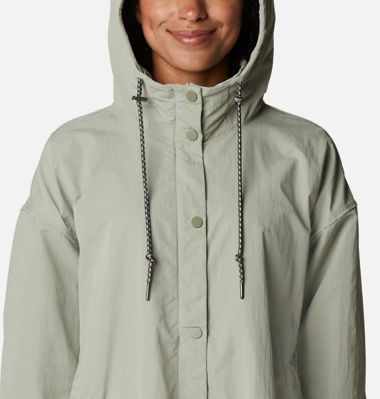 Women's Columbia Day Trippin II Long Rain Jackets Olive | CA-M68A0