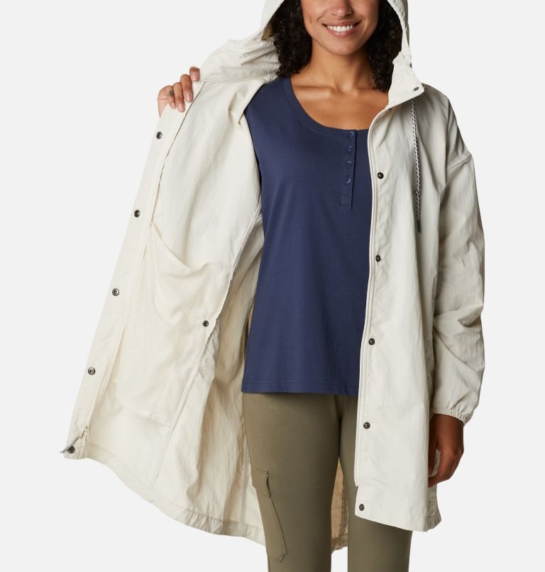 Women's Columbia Day Trippin II Long Rain Jackets Cream | CA-TC685