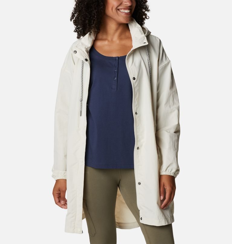 Women's Columbia Day Trippin II Long Rain Jackets Cream | CA-TC685