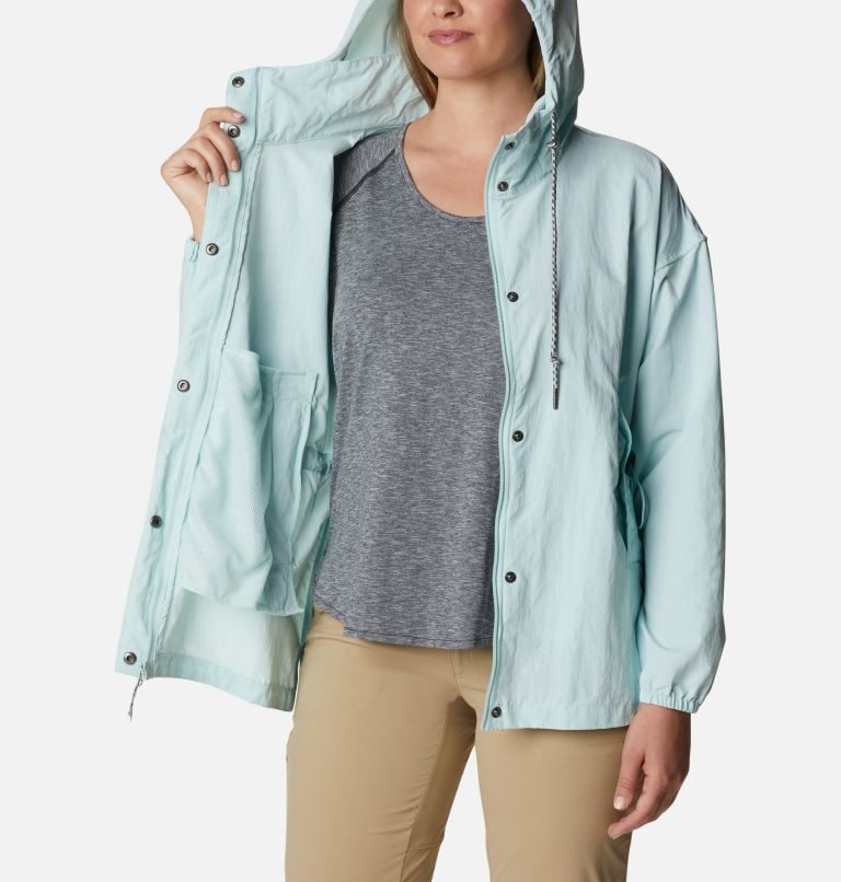 Women's Columbia Day Trippin II Rain Jackets Light Blue | CA-F453C