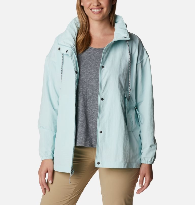 Women's Columbia Day Trippin II Rain Jackets Light Blue | CA-F453C