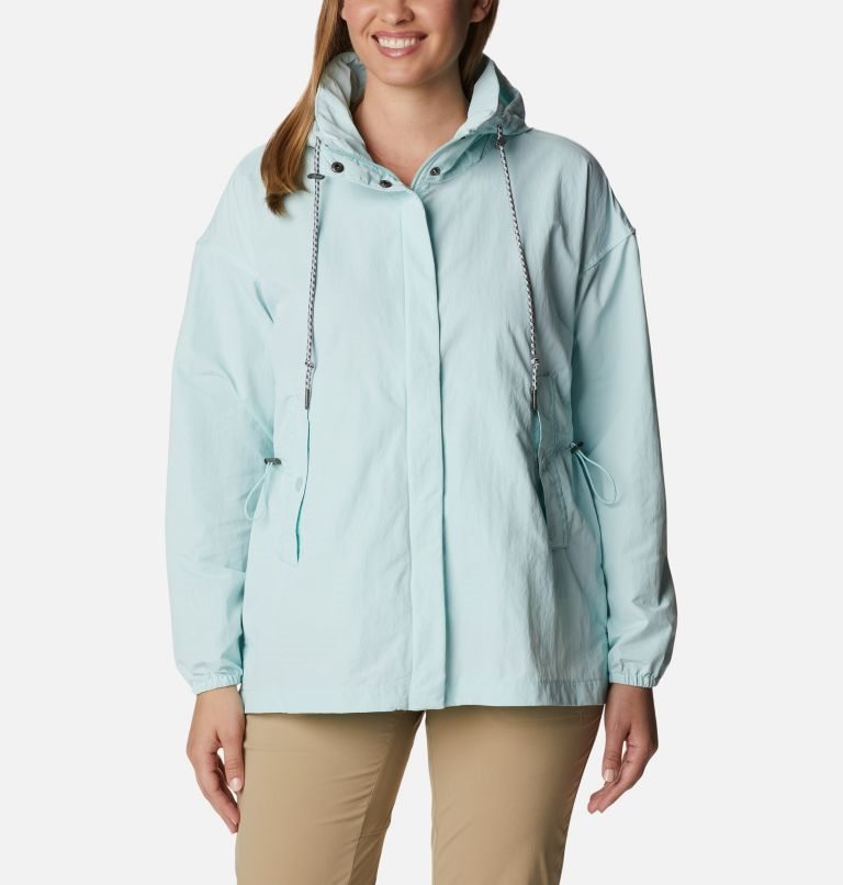 Women\'s Columbia Day Trippin II Rain Jackets Light Blue | CA-F453C