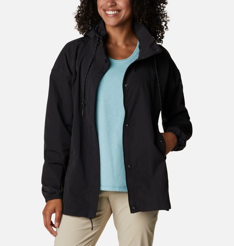 Women's Columbia Day Trippin II Rain Jackets Black | CA-NLA15