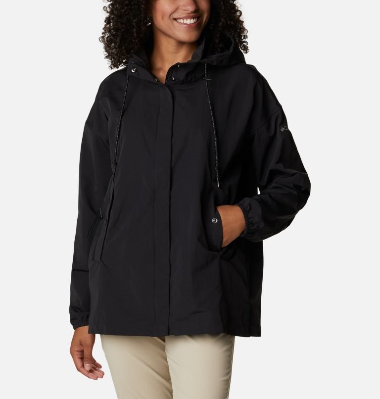 Women\'s Columbia Day Trippin II Rain Jackets Black | CA-NLA15