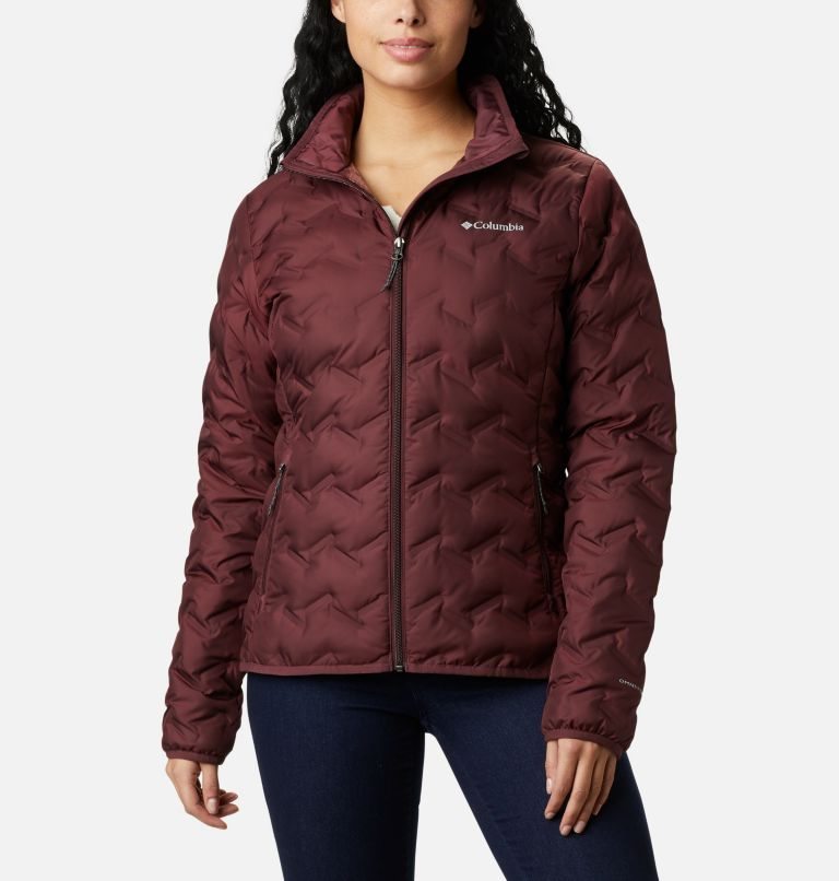 Women\'s Columbia Delta Ridge Down Jackets Burgundy | CA-GC31L