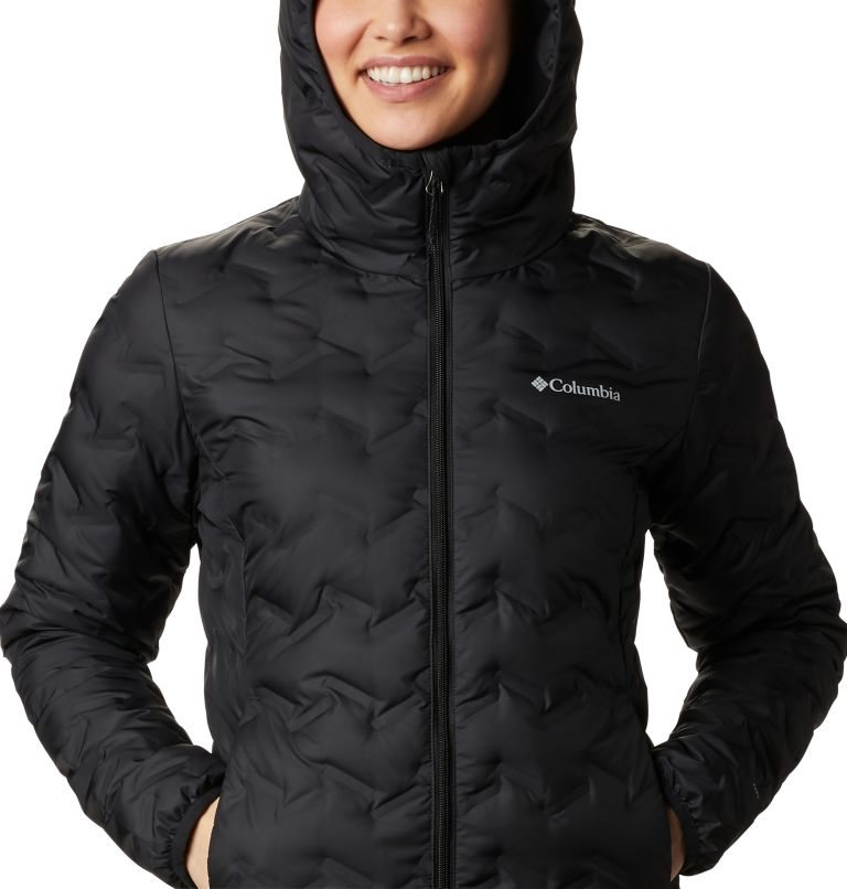 Women's Columbia Delta Ridge Long Down Jackets Black | CA-B4C38