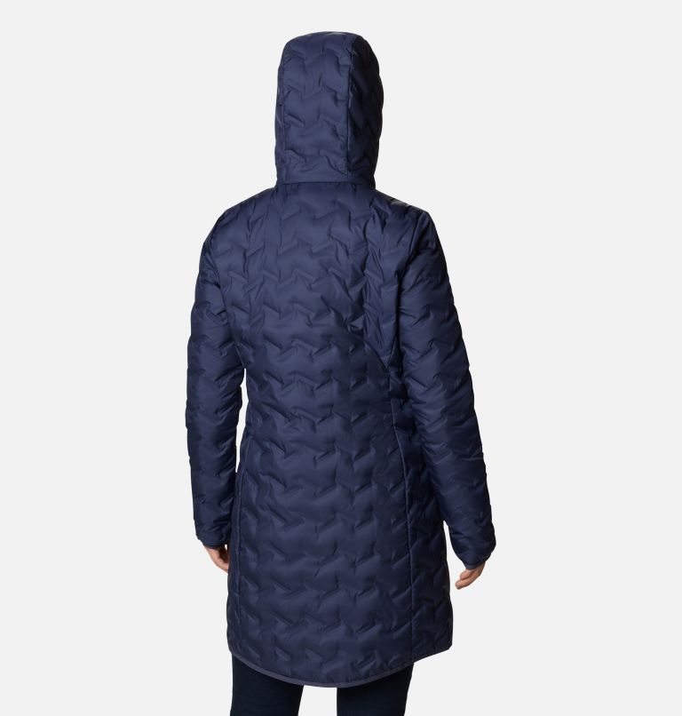 Women's Columbia Delta Ridge Long Down Jackets Navy | CA-E6401