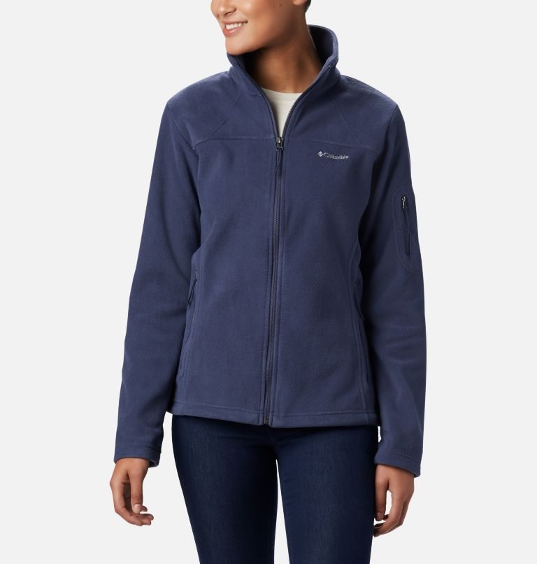 Women\'s Columbia Fast Trek II Fleece Jackets Navy | CA-YL35C