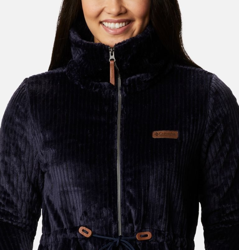 Women's Columbia Fireside Long Full Zip Sherpa Fleece Jackets Black | CA-VL864