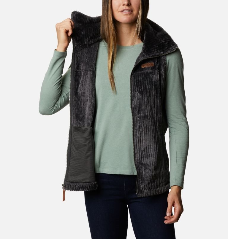 Women's Columbia Fireside Sherpa Vest Black | CA-P34L1