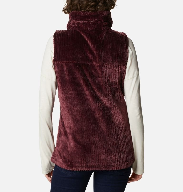 Women's Columbia Fireside Sherpa Vest Burgundy | CA-H6543