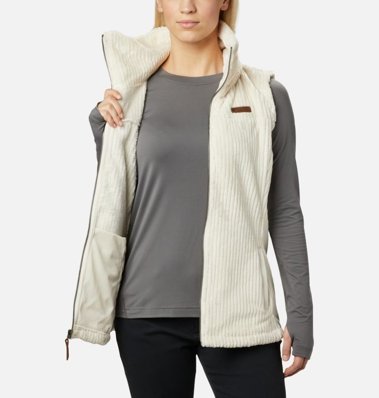 Women's Columbia Fireside Sherpa Vest Cream | CA-J580C