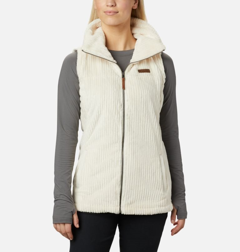 Women\'s Columbia Fireside Sherpa Vest Cream | CA-J580C