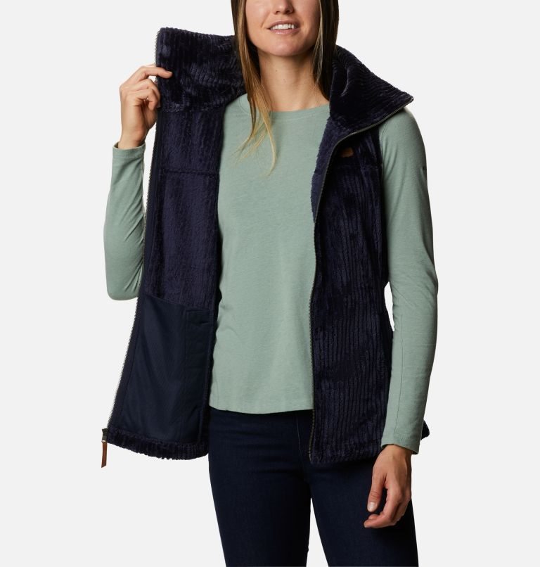 Women's Columbia Fireside Sherpa Vest Navy | CA-C3065
