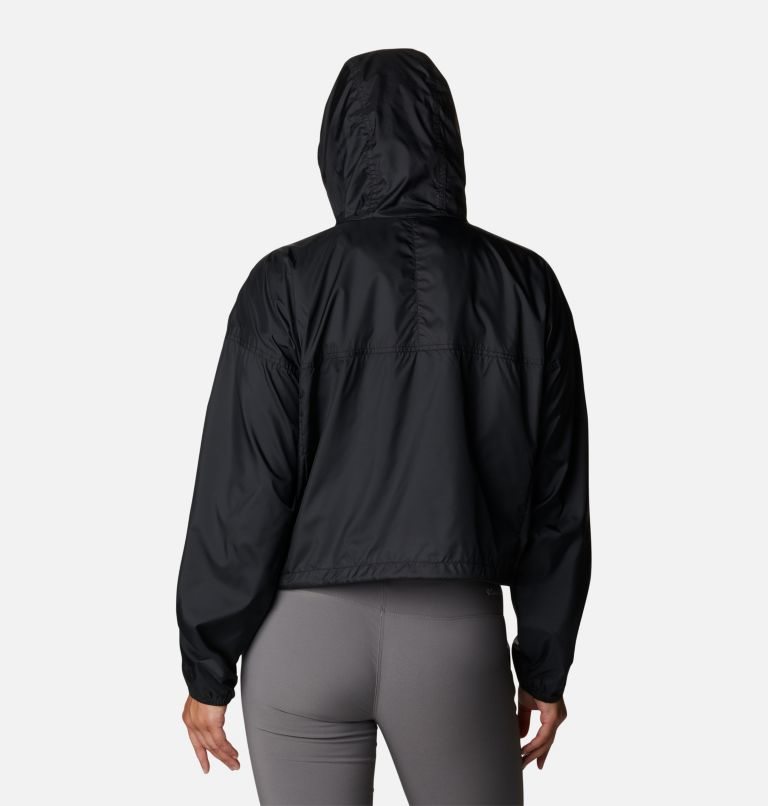 Women's Columbia Flash Challenger Cropped Windbreaker Jackets Black | CA-B53A6