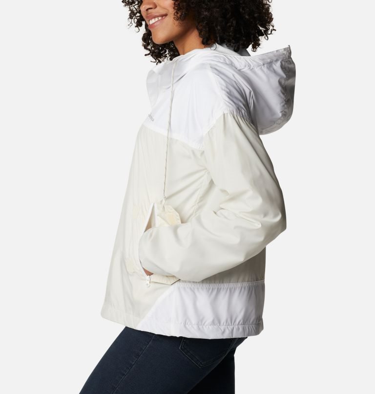 Women's Columbia Flash Challenger Fleece Lined Windbreaker Jackets Beige / White | CA-G06A3