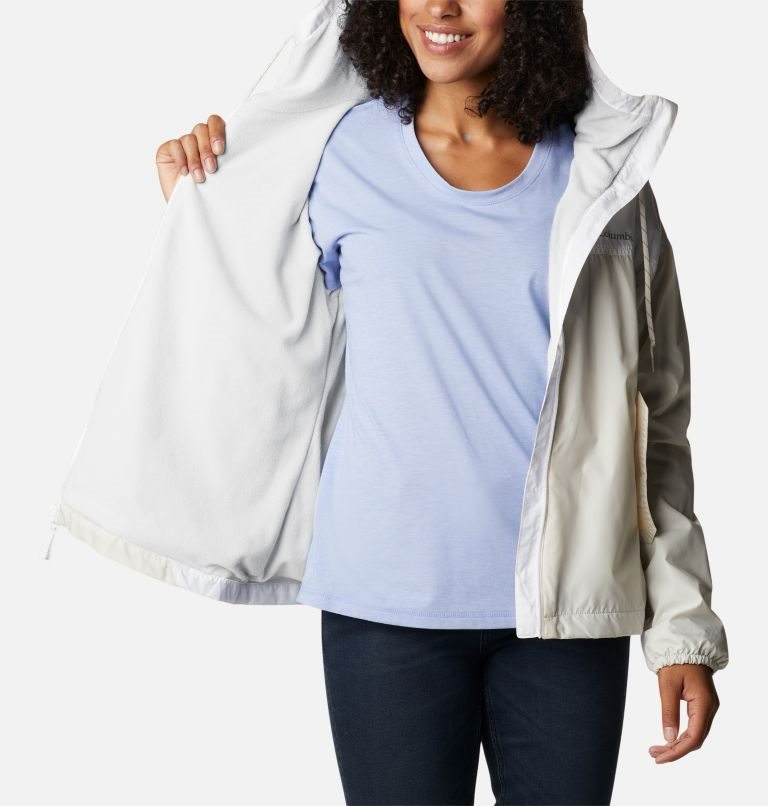 Women's Columbia Flash Challenger Fleece Lined Windbreaker Jackets Beige / White | CA-G06A3