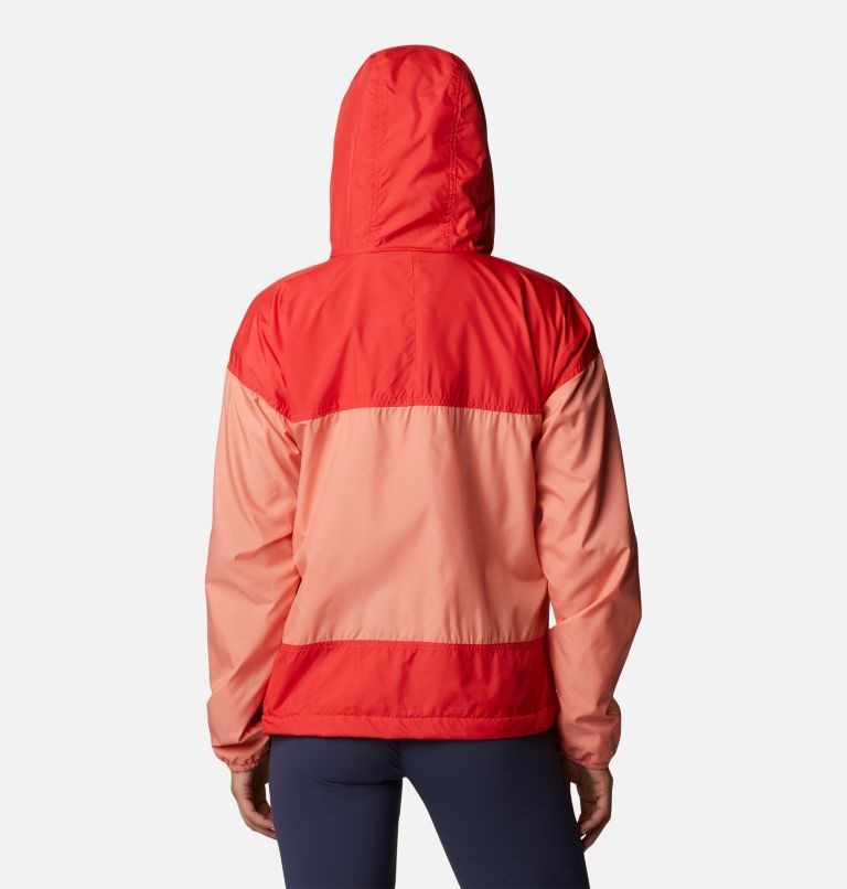 Women's Columbia Flash Challenger Fleece Lined Windbreaker Jackets Coral | CA-G1405
