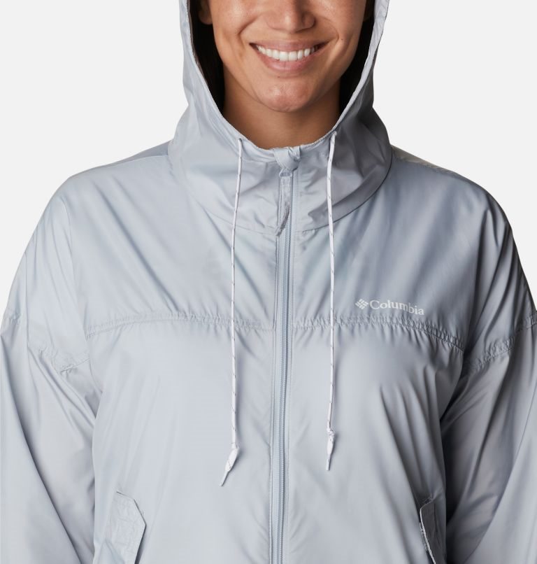 Women's Columbia Flash Challenger Long Windbreaker Jackets Light Grey | CA-T6083