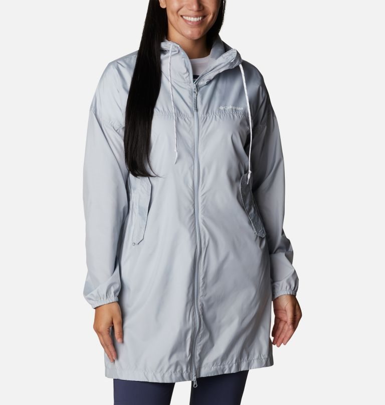 Women\'s Columbia Flash Challenger Long Windbreaker Jackets Light Grey | CA-T6083