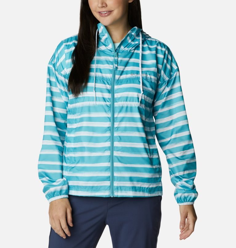 Women\'s Columbia Flash Challenger Novelty Windbreaker Jackets Stripe | CA-DC8A4