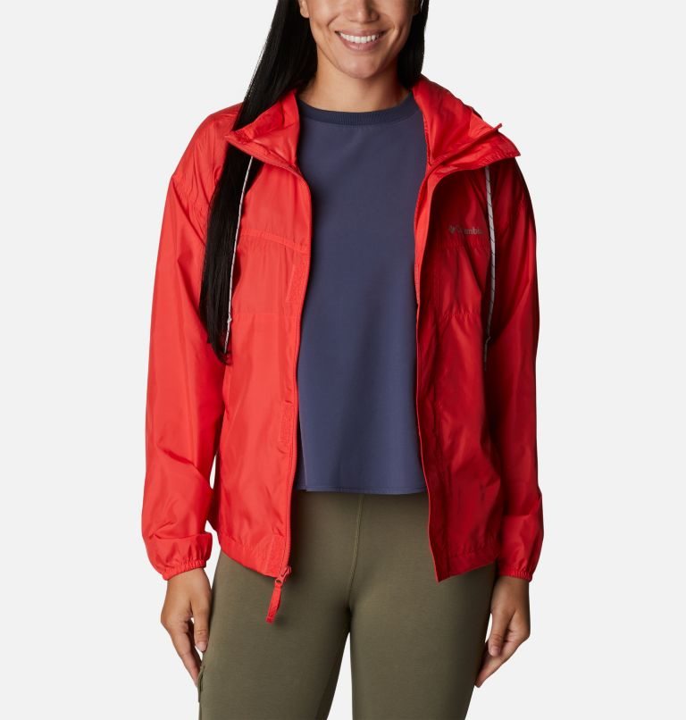 Women's Columbia Flash Challenger Windbreaker Jackets Red | CA-J8653