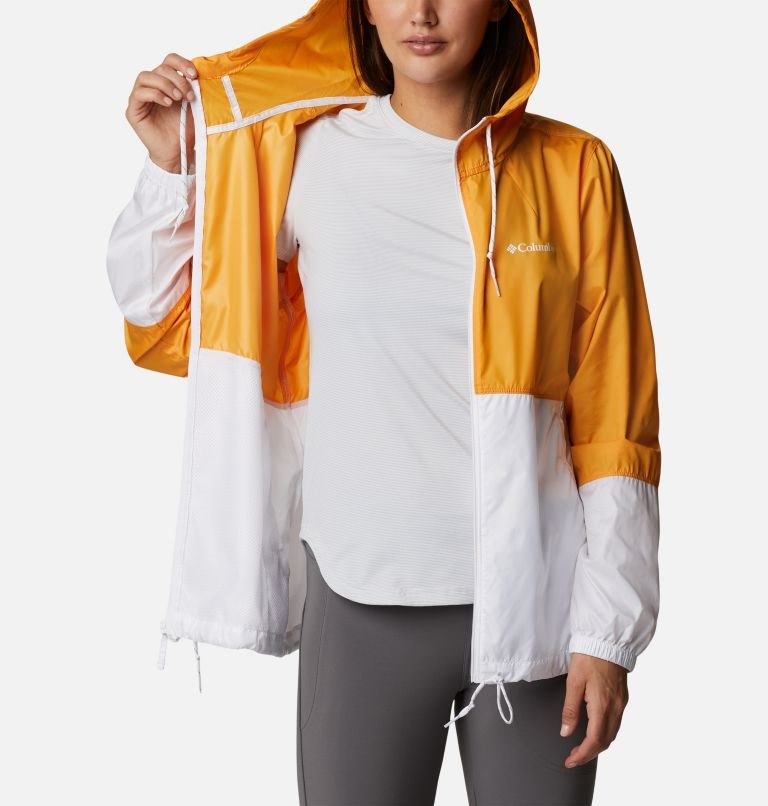 Women's Columbia Flash Forward Windbreaker Jackets Mango / White | CA-B63A8