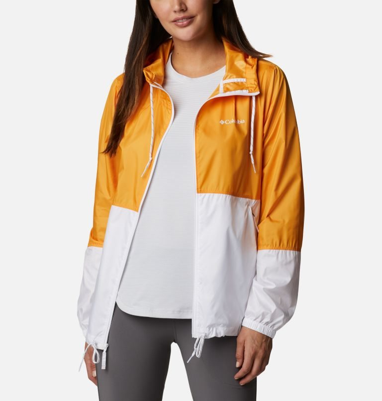 Women's Columbia Flash Forward Windbreaker Jackets Mango / White | CA-B63A8
