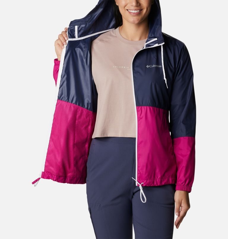 Women's Columbia Flash Forward Windbreaker Jackets Navy / Fuchsia | CA-C5C16