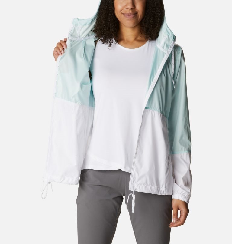 Women's Columbia Flash Forward Windbreaker Jackets Turquoise / White | CA-KL6C3
