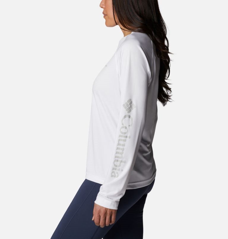 Women's Columbia Fork Stream Long Sleeve Sweatshirts White | CA-G431C