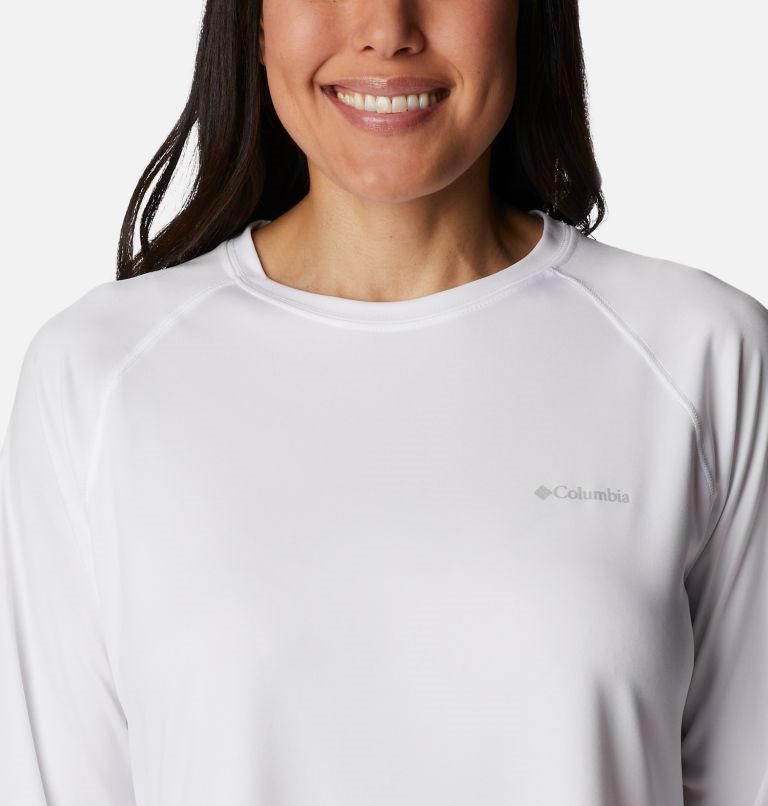 Women's Columbia Fork Stream Long Sleeve Sweatshirts White | CA-G431C