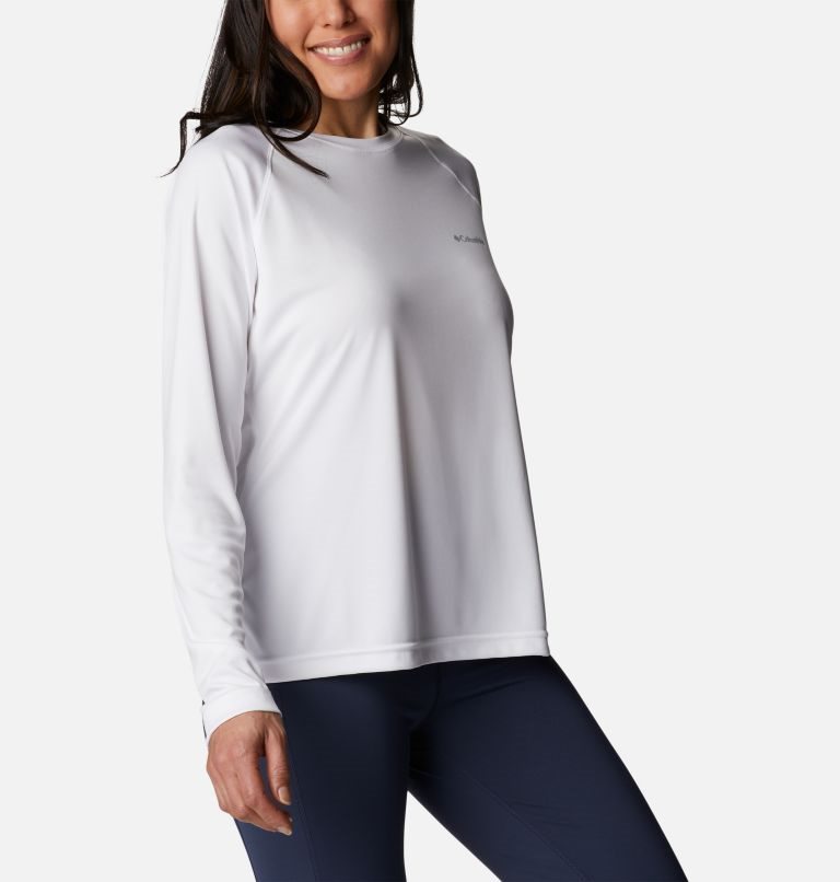 Women's Columbia Fork Stream Long Sleeve Sweatshirts White | CA-G431C