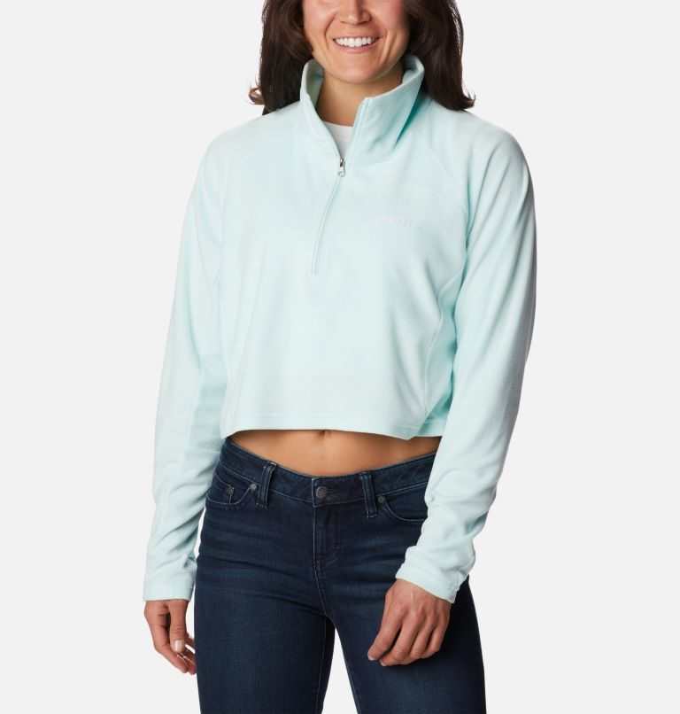Women\'s Columbia Glacial Cropped Fleece II Sweatshirts Turquoise | CA-F35C1